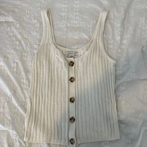 Cream knit tank top